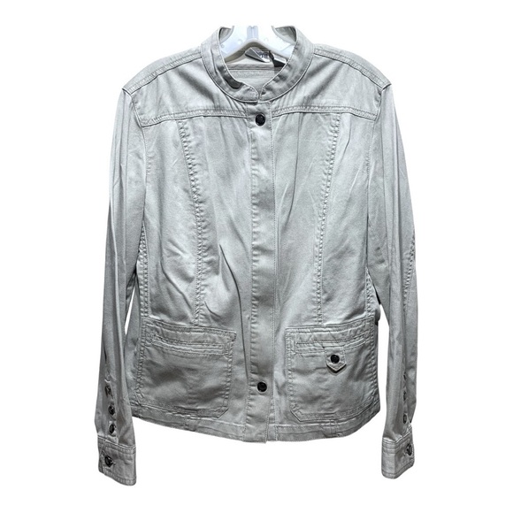 Women’s Chicos Collarless Zip Front Lightweight Jacket - Picture 1 of 5